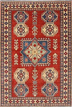 Kazak Red Hand Knotted 4'4" X 6'4"  Area Rug 250-27016