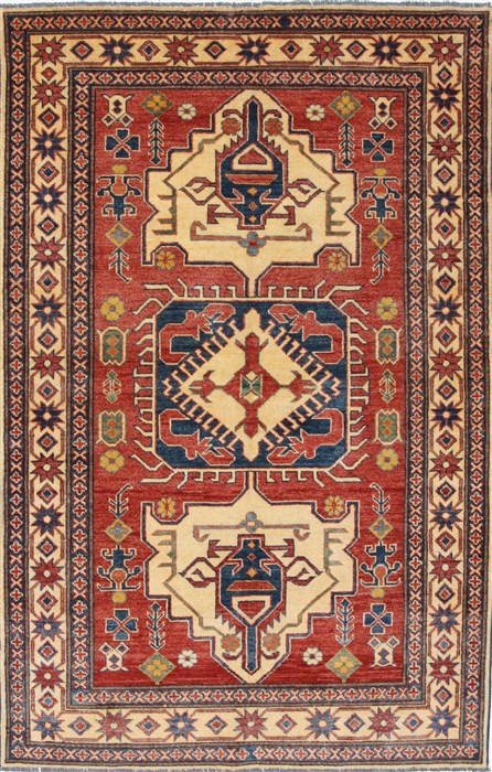 Kazak Beige Hand Knotted 45 X 610 Area Rug 250-27018 Image 0