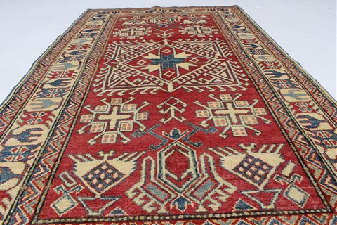 Kazak Red Hand Knotted 38 X 68 Area Rug 250-27019 Image 3