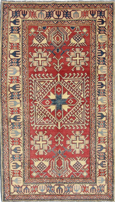 Kazak Red Hand Knotted 38 X 68 Area Rug 250-27019 Image 0