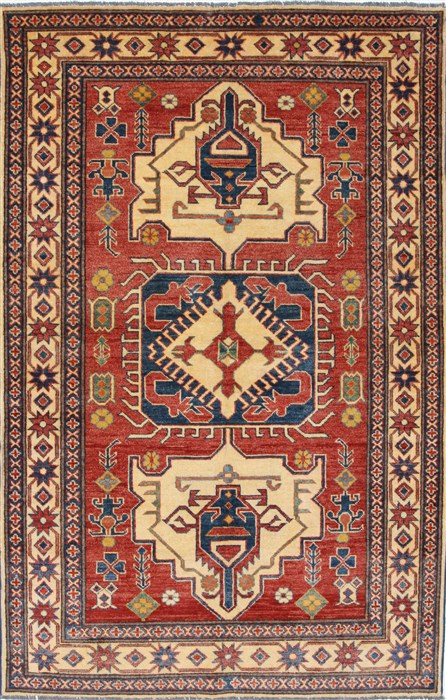 Kazak Beige Hand Knotted 44 X 68 Area Rug 250-27020 Image 0