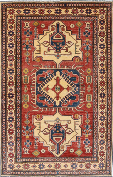 Kazak Beige Hand Knotted 44 X 69 Area Rug 250-27021 Image 0