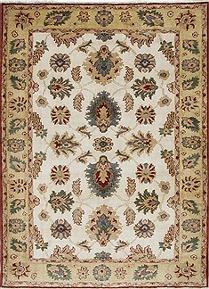 Egyptian Chobi Beige Rectangle 5x7 ft Wool Carpet 27023