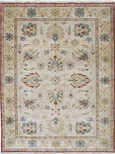 Egyptian Chobi Beige Rectangle 5x8 ft Wool Carpet 27025