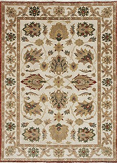 Egyptian Chobi Beige Rectangle 5x7 ft Wool Carpet 27029