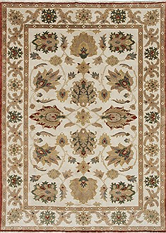 Chobi Beige Hand Knotted 5'0" X 6'11"  Area Rug 250-27029