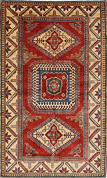 Kazak Red Hand Knotted 4'3" X 6'10"  Area Rug 250-27030