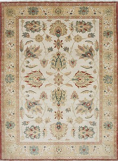 Egyptian Chobi Beige Rectangle 5x8 ft Wool Carpet 27034
