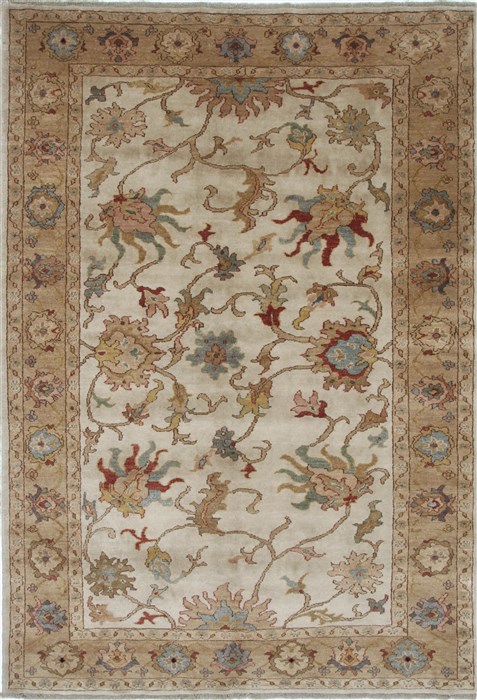 Chobi Beige Hand Knotted 51 X 71  Area Rug 250-27036 Image 0