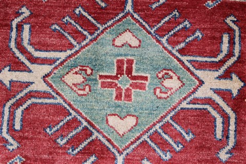 Kazak Green Hand Knotted 44 X 63 Area Rug 250-27038 Image 7