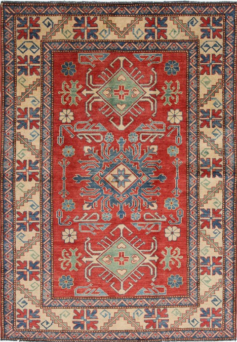 Kazak Green Hand Knotted 44 X 63 Area Rug 250-27038 Image 0