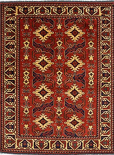 Pakistani Kazak Red Rectangle 5x7 ft Wool Carpet 27050