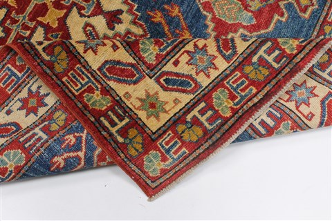 Kazak Blue Hand Knotted 410 X 65 Area Rug 250-27051 Image 1