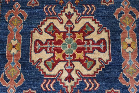 Kazak Blue Hand Knotted 410 X 65 Area Rug 250-27051 Image 5