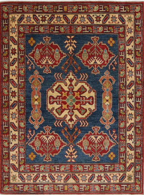 Kazak Blue Hand Knotted 410 X 65 Area Rug 250-27051 Image 0