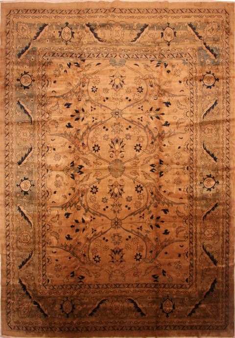 Mahal Brown Hand Knotted 130 X 180 Area Rug 253-27057 Image 0