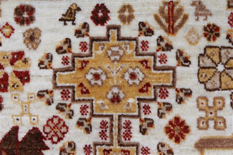 Gabbeh Beige Hand Knotted 56 X 77 Area Rug 250-27058 Image 12