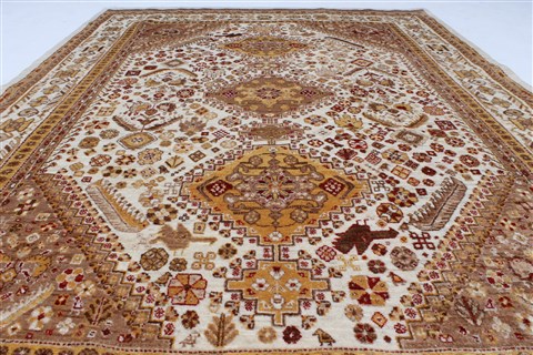 Gabbeh Beige Hand Knotted 56 X 77 Area Rug 250-27058 Image 6