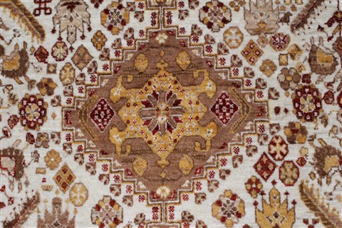 Gabbeh Beige Hand Knotted 56 X 77 Area Rug 250-27058 Image 8