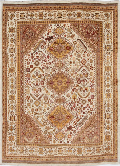 Gabbeh Beige Hand Knotted 56 X 77 Area Rug 250-27058 Image 0