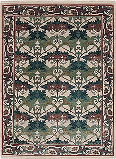 Indian Kazak White Rectangle 5x7 ft Wool Carpet 27071