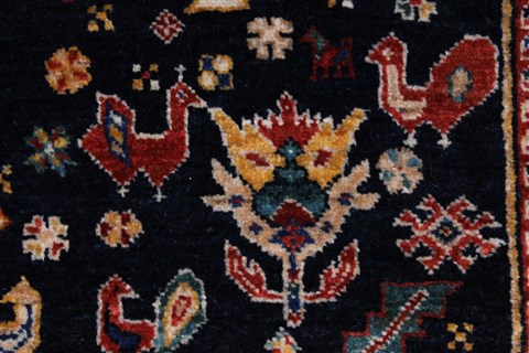 Gabbeh Red Hand Knotted 50 X 67 Area Rug 250-27076 Image 1