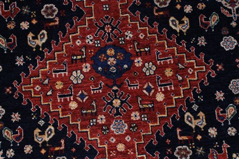 Gabbeh Red Hand Knotted 50 X 67 Area Rug 250-27076 Image 3