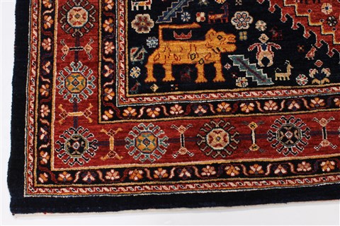 Gabbeh Red Hand Knotted 50 X 67 Area Rug 250-27076 Image 4