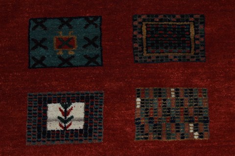 Gabbeh Multicolor Hand Knotted 58 X 74 Area Rug 250-27077 Image 2