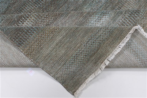 Modern Grey Hand Knotted 120 X 1410 Area Rug 250-27079 Image 2