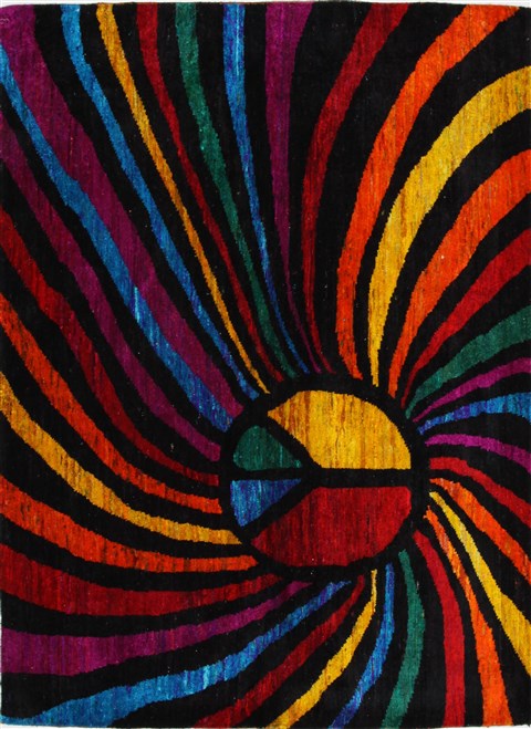 Modern Multicolor Hand Knotted 51 X 72 Area Rug 250-27081 Image 0