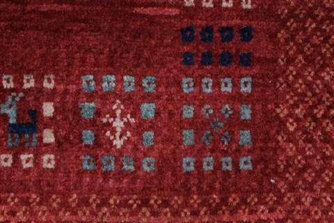 Gabbeh Red Hand Knotted 50 X 66 Area Rug 250-27082 Image 12