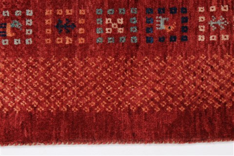 Gabbeh Red Hand Knotted 50 X 66 Area Rug 250-27082 Image 5