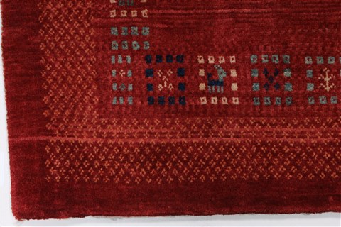 Gabbeh Red Hand Knotted 50 X 66 Area Rug 250-27082 Image 7