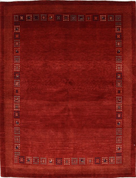 Gabbeh Red Hand Knotted 50 X 66 Area Rug 250-27082 Image 0