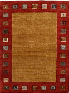 Indian Gabbeh Beige Rectangle 5x7 ft Wool Carpet 27086
