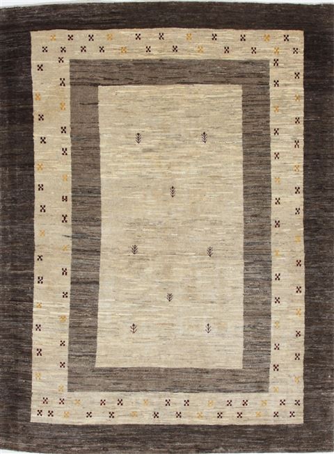 Gabbeh Beige Hand Knotted 49 X 66 Area Rug 250-27089 Image 0