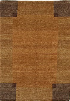 Pakistani Modern Beige Rectangle 4x6 ft Wool Carpet 27092