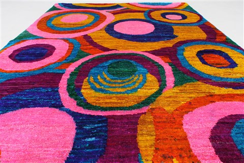 Modern Multicolor Hand Knotted 50 X 73 Area Rug 250-27101 Image 4