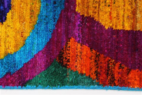 Modern Multicolor Hand Knotted 50 X 73 Area Rug 250-27101 Image 5