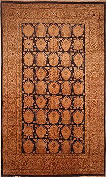 Persian Moshk Abad Beige Rectangle 11x16 ft Wool Carpet 27103