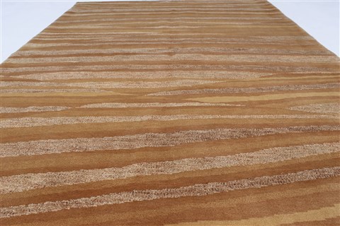 Modern Beige Hand Knotted 50 X 76 Area Rug 250-27105 Image 3