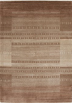 Indian Gabbeh Beige Rectangle 5x7 ft Wool Carpet 27106