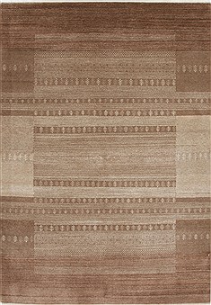 Gabbeh Beige Hand Knotted 5'0" X 7'2"  Area Rug 250-27106