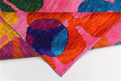 Modern Multicolor Hand Knotted 410 X 69 Area Rug 250-27107 Image 1