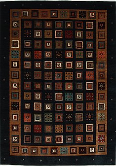 Indian Gabbeh Multicolor Rectangle 6x9 ft Wool Carpet 27109