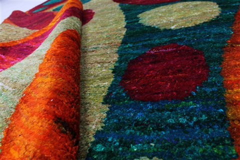 Modern Green Hand Knotted 50 X 74 Area Rug 250-27110 Image 10