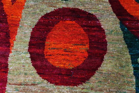 Modern Green Hand Knotted 50 X 74 Area Rug 250-27110 Image 4