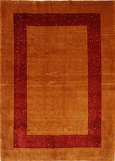 Indian Gabbeh Beige Rectangle 6x9 ft Wool Carpet 27111