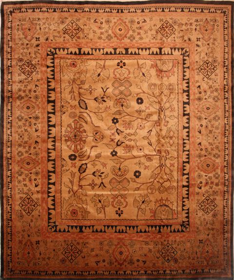 Mahal Beige Hand Knotted 134 X 162 Area Rug 100-27112 Image 0